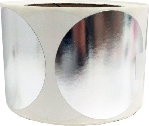 Metallic Silver Color Coding Labels – 3 Inch Round Circle Dots, 500 Total Adhesive Stickers on a Roll for Inventory, Organization, Warehouse, and Retail – Made in the USA