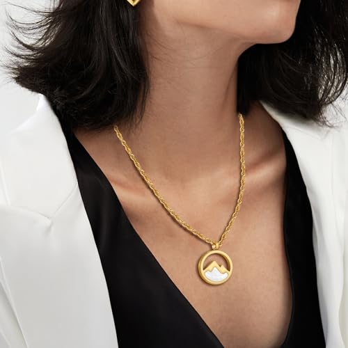 XIUDA Mountains-Faith Cremation Urn Necklace for Ashes Keepsake Stainless Steel Cremation Jewelry for Human Ashes Memorial Urn Pendant for Women Gold
