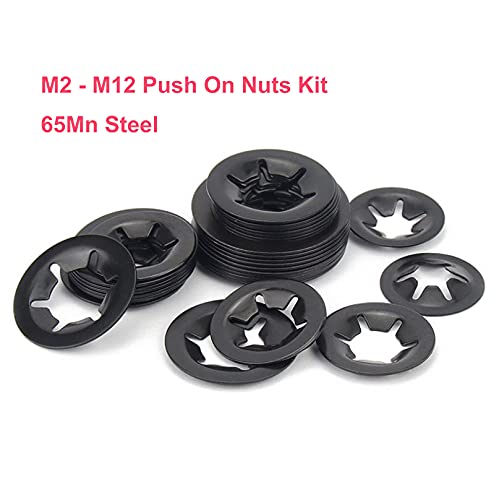 [Australia - AusPower] - 235pcs[8 Sizes] Black Starlock Internal Tooth Lock Washers Assortment Kit, M2/ M3/ M4/ M5/ M6/ M8/ M10/ M12 M2/M3/M4/M5/M6/M8/M10/M12 Black 235pcs 