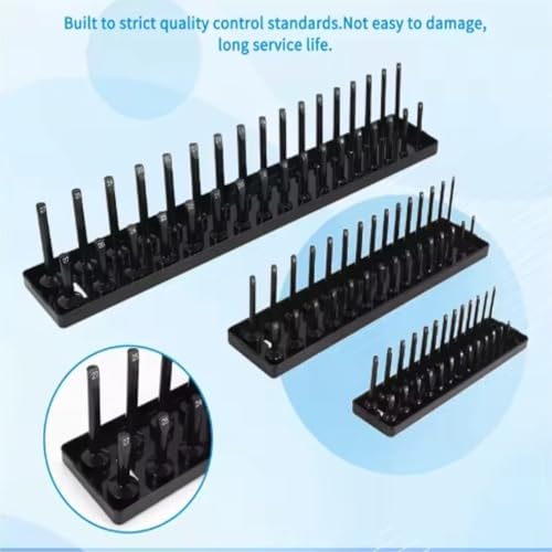Ymiko multifunctional tool tray with deep and standard socket holders for 1/4, 3/8, and 1/2-inch sockets