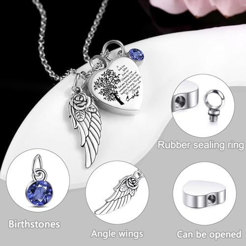 Cremation Urn Necklace for Ashes Set of 6- Small Cremation Urns for Human/Pet Keepsake Sharing Urns Memorial Ashes Holder-A Limb has Fallen from The Family Tree (6Pcs-Blue) 6pcs-blue