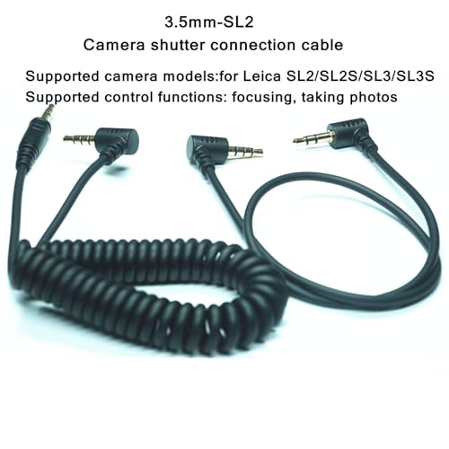 3.5MM-SL2(TRRS3.5) for Leica Camera Shutter Release Cable is Suitable to SL2/SL2S/SL3/SL3S Focusing and Photography Cables Focusing and Photo-Taking Function (3.5mm-SL2 2pcs) 3.5mm-SL2 2pcs