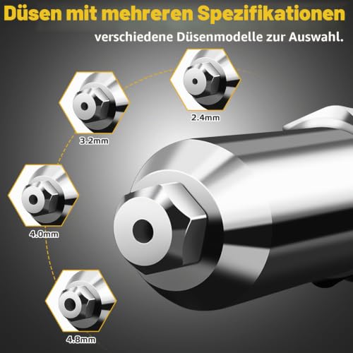 Rivet Attachment for Cordless Screwdrivers and Drills | Rivet pliers, blind rivet adapter, with 40 rivets, for 2.4/3.2/4.0/4.8 mm rivets