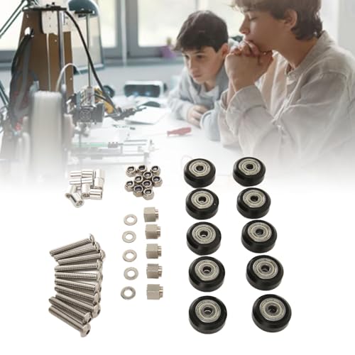10Pcs 3D Printer POM Pulley Wheels with Bearings, Durable, High Printing Accuracy, Compatible with AnetEngraving Machines, 3D Printer Accessories for Ender 3, Ender 3 V2,