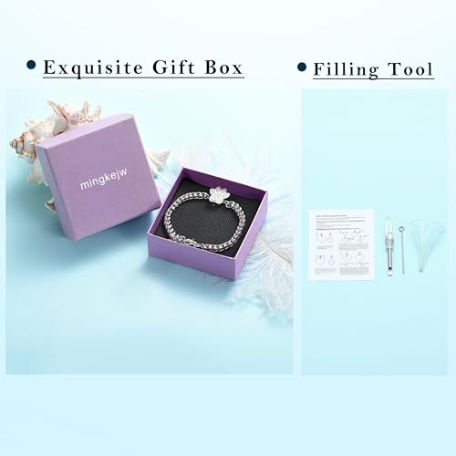 Paw Print Urn Bracelet for Ashes Pet Cremation Jewelry Stainless Steel Memorial Urn Bangle Bracelets Ash Holder for Pet/Dog/Cat Keepsake Jewelry Gifts for Loved Ones with Fill Tool Silver
