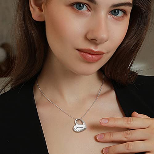 Heart Urn Necklace for Ashes Cremation Jewelry Forever in My Heart Engraved Stainless Steel Keepsake Waterproof Memorial Pendant for loved One with Filling Kit Grandad