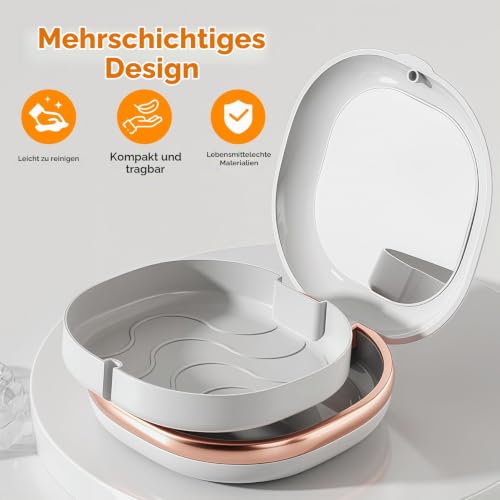 Braces Box, Dental Splint Box with Mirror, Brace Box, Braces Box with Removal Tools, Brush, Crunch Splint Box Case for Invisalign Orthodontic Invisible Braces (White) Weiß