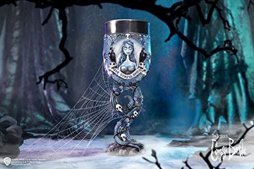 Nemesis Now Corpse Bride Emily Goblet, Officially Licensed Tim Burton Collectible, Gothic Decor, 20.6cm 6.8 Ounces Blue