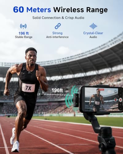 Dual Wireless Lavalier Microphone with Charging Case for iPhone Android
