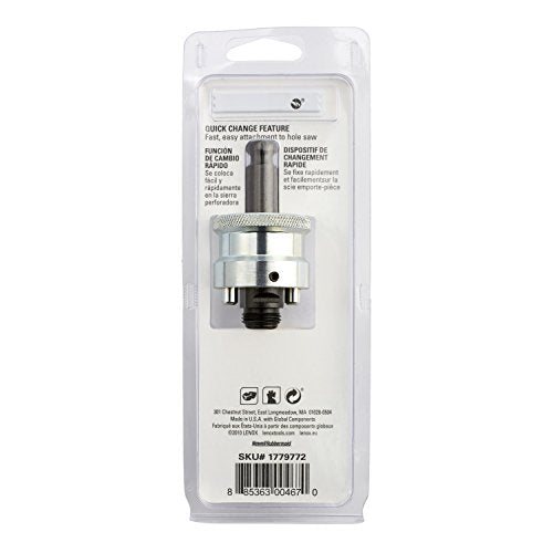 Lenox Classic 1/2-inch quick-change hole saw arbor for compatible hole saws