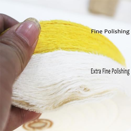 JUNLIXN 8-inch extra-thick cotton buffing wheels, yellow and white, with 5/8-inch arbor holes