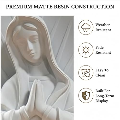 Our Lady of Guadalupe White Resin Statue 7.5in 1-Pack