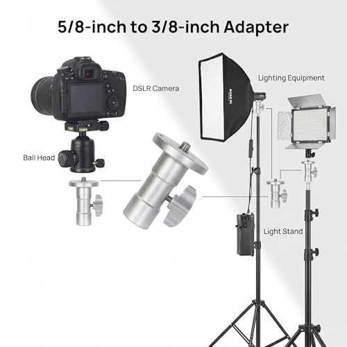 2-Pack 5/8" to 3/8" Baby Pin Adapter for Light Stands 2