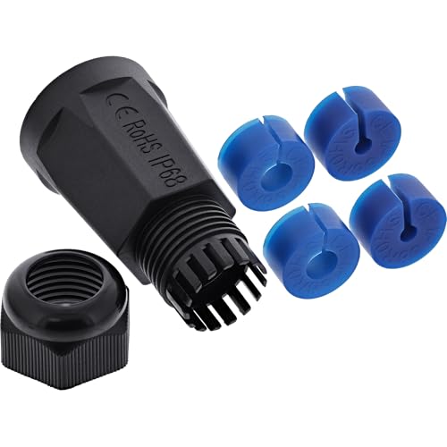 InLine Cable Connector Empty Housing RJ45 Keystone IP68 Waterproof for Network Cable 1.5-8 mm with Cover M23 Screw Connection 69992V