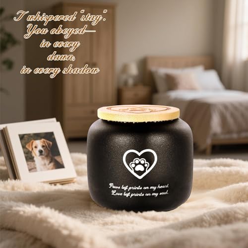 Orbitail Ceramic Pet Ash Urn for Small/Medium Cats & Dogs, Funeral Cremation Urn, Memorial Keepsake Decorative Urns
