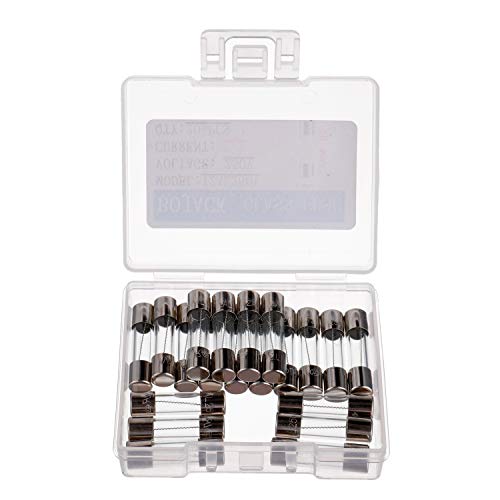 BOJACK T2AL250V 5x20mm 2A 250V Slow Blow Glass Fuses 2 Amp 250 Volt 0.2 x 0.78 Inch Glass Tube Delay Fuses (Pack of 20) T2A