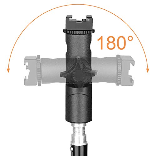 2Pack Updated Flash Bracket Flash Stand Light Stand Bracket Mount with Umbrella Holder Mount Swivel for Camera DSLR Nikon Canon Pentax Olympus and Other DSLR Flashes Speedlite Studio Light LED Light Update-UmbrellaHolder-2P