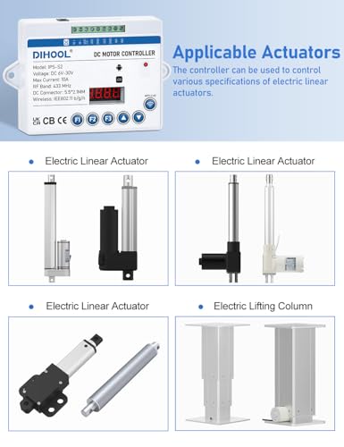 DIHOOL DC Motor Controller for Linear Actuators, 6V-30V DC Smart Switch WIFI Controller actuator controller