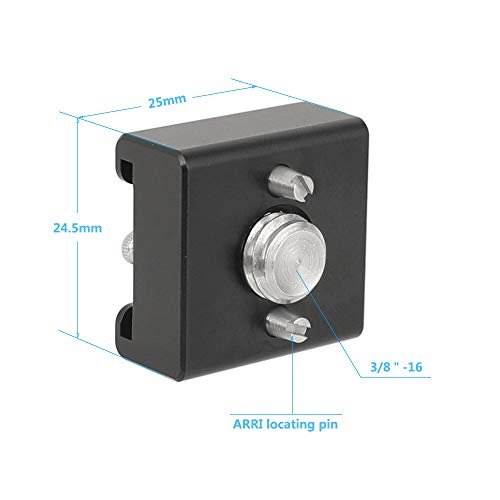 CAMVATE 3/8"-16 Cold Shoe Mount Adapter Compatible for ARRI-Locating Pin (Pack of 2) 3/8"-16 (Pack of 2)