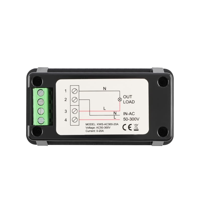 [Australia - AusPower] - AC Voltage Current Meter, Voltage Monitor Tester 0-20A AC50-300V Voltage Current Power Electric Energy - Electrical Multi Tester LCD Digital Display KWH Reader 