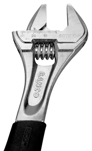 Bahco BAH9070RCUS 6-inch SAE Ergo adjustable wrench with chrome finish and measurement scale