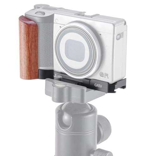 Fotga Lightweight Wooden L-Shape Side Hand Grip Handle Grip for Ricoh GRIV GR4 Digital Camera,Compatible Arca Swiss Tripod | 1/4"-20 and 3/8"-16 Mount for Tripod,Cold Shoe on Bottom