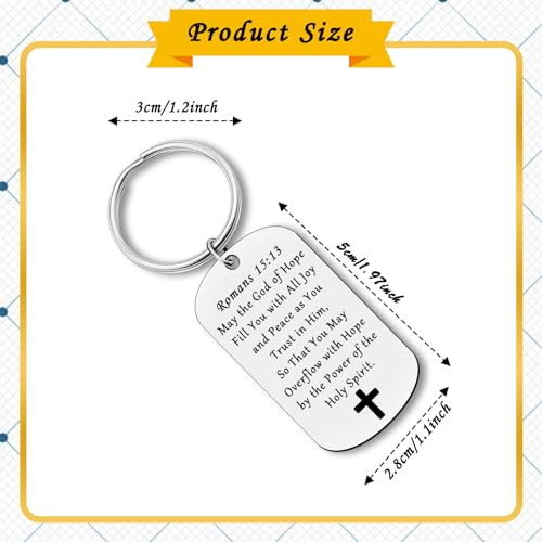 24PCS Christian Gifts for Women Keychain Christian Bible Keychains Motivational Gifts for Female Friends Women Men Religious Souvenir for Friends Faith Keychain Easter Birthday Present
