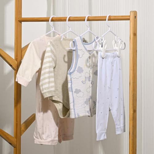 Nursery Baby Hangers with Clips White 60