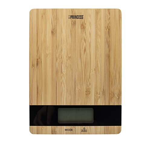 Princess 492944 Pure Kitchen Scale, 5kg Capacity, Battery Powered, Bamboo