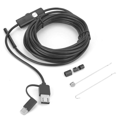 USB Endoscope, 5.5mm Lens, 2.0MP Camera with 6 LED Lights, 5M Cable, IP67 Waterproof, for and | Inspektionskamera 2MP, 5m Kabel, 6 LED