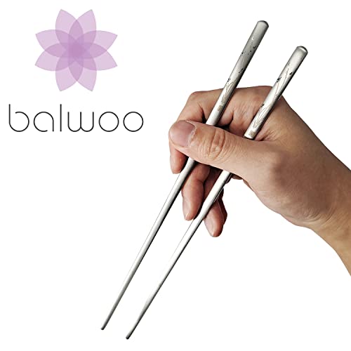 [2 Sets] [Made in Korea] Orchid Design Korean Style Sticky Rice Spoon Chopsticks Set 304 Stainless Steel Soup Spoon Ramen Chopsticks Flatware (2 Sets) 2