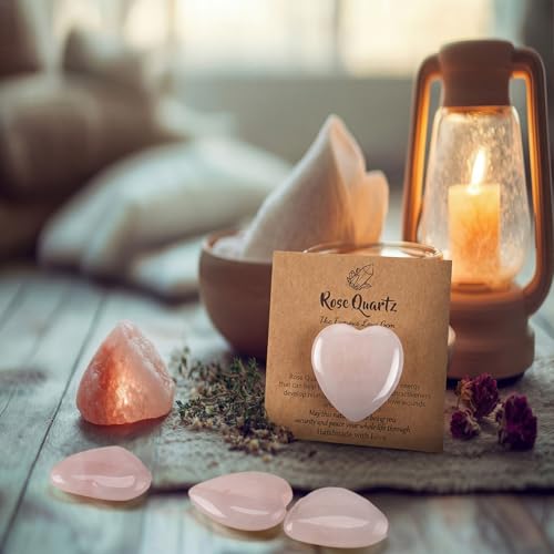 16 Sets 1.2 Inch Pink Heart Shaped Crystal Set Rose Quartz