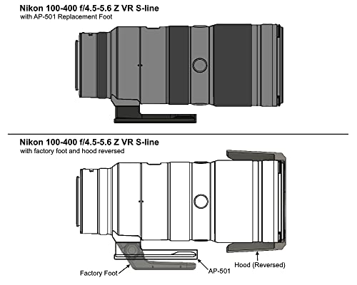 Wimberley AP-501 Replacement Lens Foot for Nikon Z S-line 70-200 f2.8, 100-400 f4.5-5.6, 400 f4.5 - Arca-Swiss Style - Made in USA