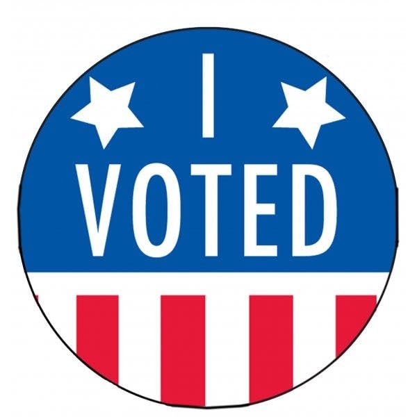 I Voted Stickers - Stars and Stripes Design