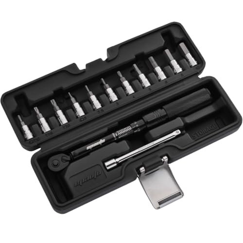 EPAuto black satin hex and Torx bit socket extension bar bicycle maintenance kit, 1/4-inch drive