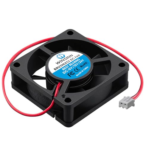 WINSINN DC 60mm Fan 12V 6020 Dual Ball Bearing Brushless Cooling 60x20mm 2PIN (Pack of 4Pcs)