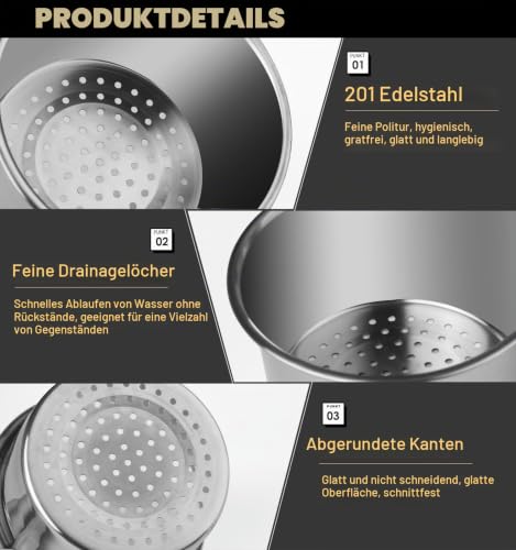 Stainless Steel Sieve Basket Swan Shape 2 Pieces Multi-Functional Sieve | Sink Strainer Drain Basket Kitchen Drain Basket, Stainless Steel Strainer for Filtering Kitchen Waste and Washing Vegetables and Fruit