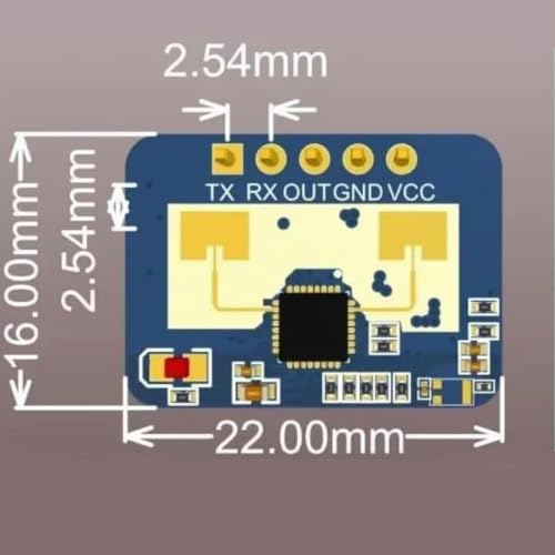 1 x human micro motion detection millimetre wave sensor LD2410C | and 24 GHz frequency radar principle frequency modulation continuous wave (FMCW) waveform radar sensor module