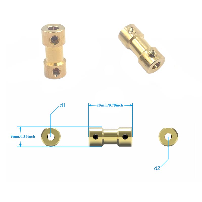 [Australia - AusPower] - 12Pcs 3mm to 4mm Brass Shaft Coupling Joint Connector, Motor Shaft Coupling for RC DIY Airplane Boat Robot 12 