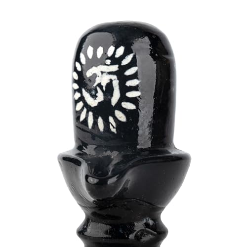 Shivling Pooja Spiritual Sculpture Indian Décor Antique Statue for Home Entrance Temple Decoration and Gifting (Black Shivling) Black Shivling