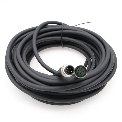 HangTon Sensor Reader Encoder Actuator M12 A Coded 4 pin Male Female Extension Cable for Industrial Automation, Device Network DeviceNet, CANopen, IO Link, Profibus 4m 4 pin female to male