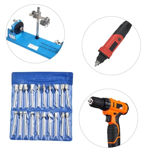 For Dremel Grinding Attachments, 20 Pieces Cutter Attachments with 1/8 Inch Shank Grinding Attachments for Grinding Pens, Diamond Grinding Pins for Stone, Glass, Ceramic, Grinding, Polishing and Engraving