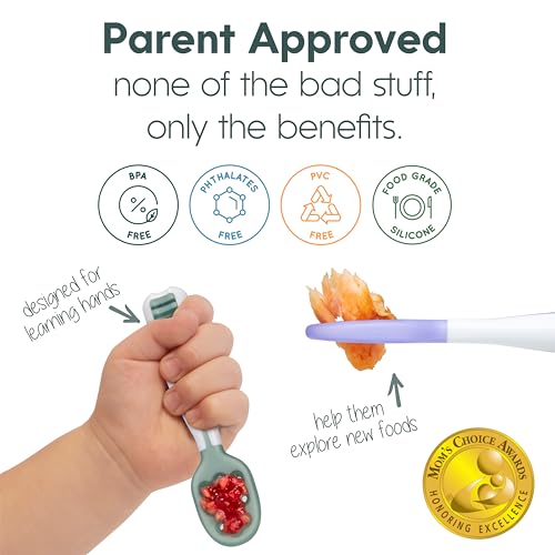 NumNum Baby Spoons Self Feeding 6 Months, 6-Pack Rainbow 6 Spoons 02 - Rainbow