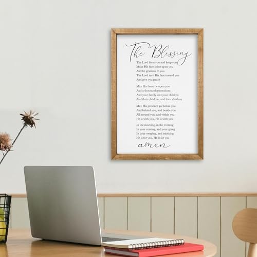 comurdyo The Blessing Bible Verse Wall Art, 16"×11", Wood 16"L x 11"W The Blessing (Wood)