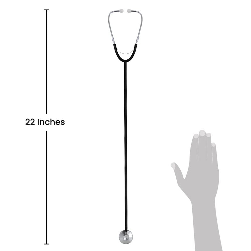 [Australia - AusPower] - Dixie EMS Single Head Lightweight Stethoscope, Latex Free, for Doctors, Nurses, Students, Medical and Home Use - Black 