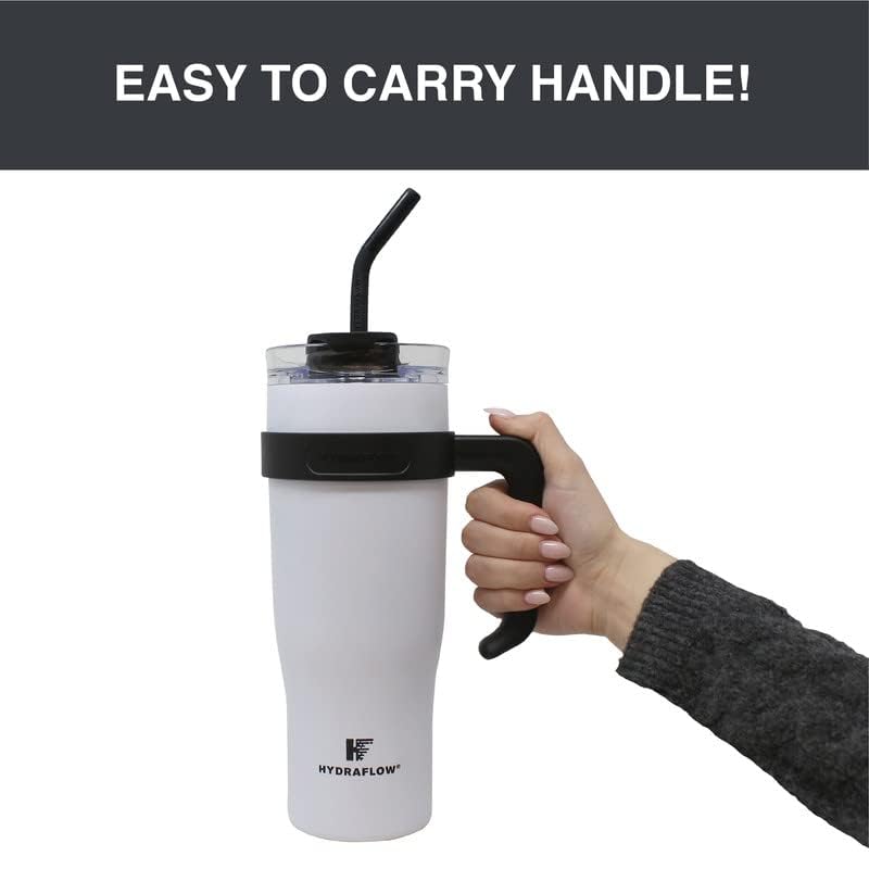 HYDRAFLOW Capri - 40oz Tumbler with Straw - Triple Wall Vacuum Insulated Tumbler - Insulated Smoothie Cup - Stainless Steel Tumbler - Reusable Tumbler with Lid - Hunter Green 40 Ounces