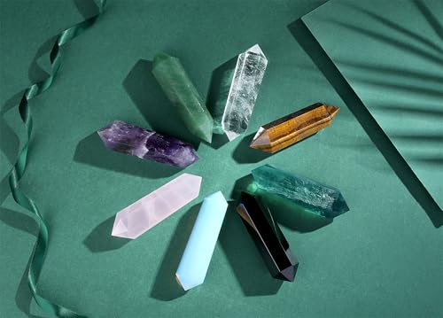 YATOJUZI 3.5" Tiger's Eye Healing Crystals Wand Natural Crystals and Healing Stones Large Hexagonal Crystal Points for Meditation Divination Reiki Energy Balancing 1PCS Yellow
