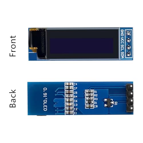 3pcs 0.91 Inch I2C Display Module, IIC I2C Display OLED Display Module 128 x 32 3.3 V/5 V for Arduino and Other Microcontrollers (Blue)