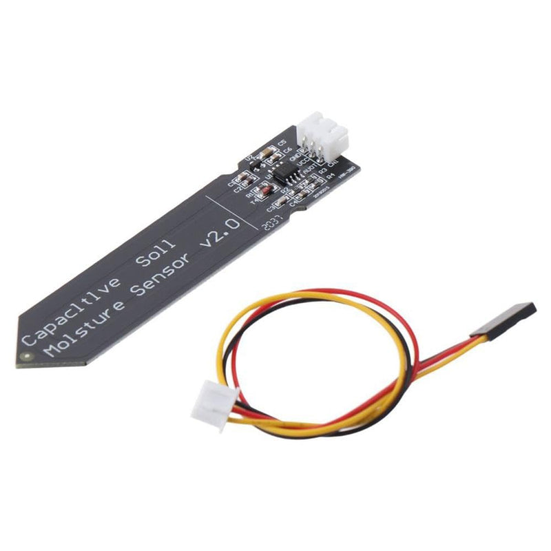 [Australia - AusPower] - Capacitive Soil Sensor Module 5PCS Black Durable 3.3~5.5V Humidity Detection Sensors with Analog Sensor Cable Integrated Circuits 