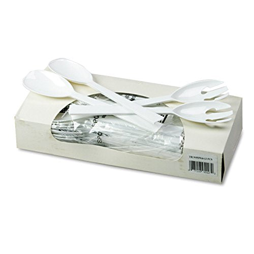 Table-Mate TBLW95PK4 Fork/Spoon Serving Set, White, Pack of 12